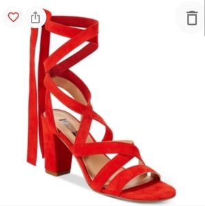 INC LACE UP BLOCK HEEL SANDALS